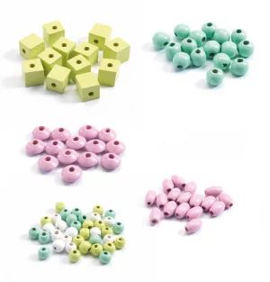 Djeco DJ9808 Wooden Beads Leaves & Flowers