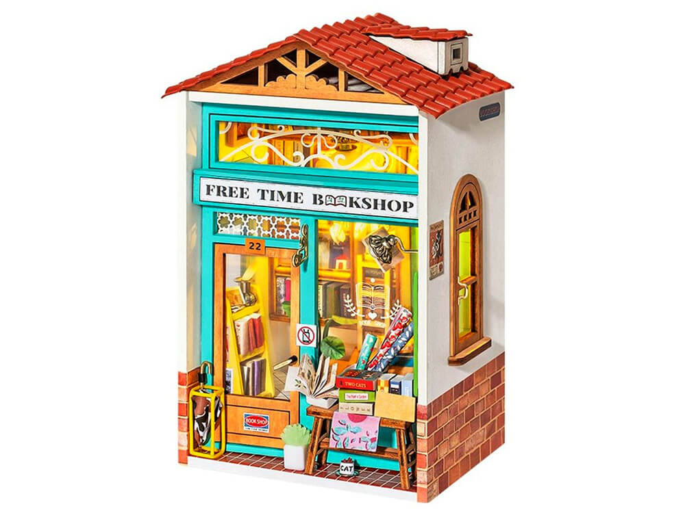 Diy miniature free time book shop rolife imagine if