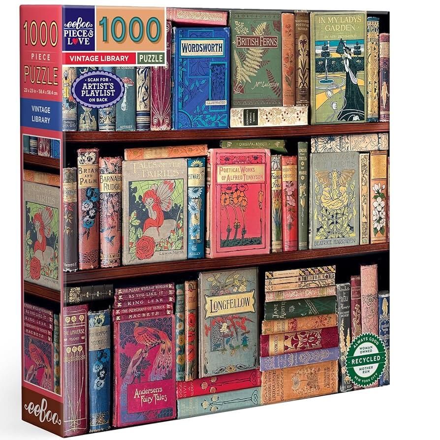 eeBoo Vintage Library Puzzle 1000pc eeBoo Vintage Library Puzzle 1000pc