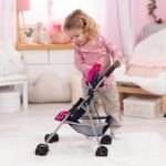 Bayer Prams & Strollers Doll Buggy - Dark Blue with Pink Heats & Unicorn
