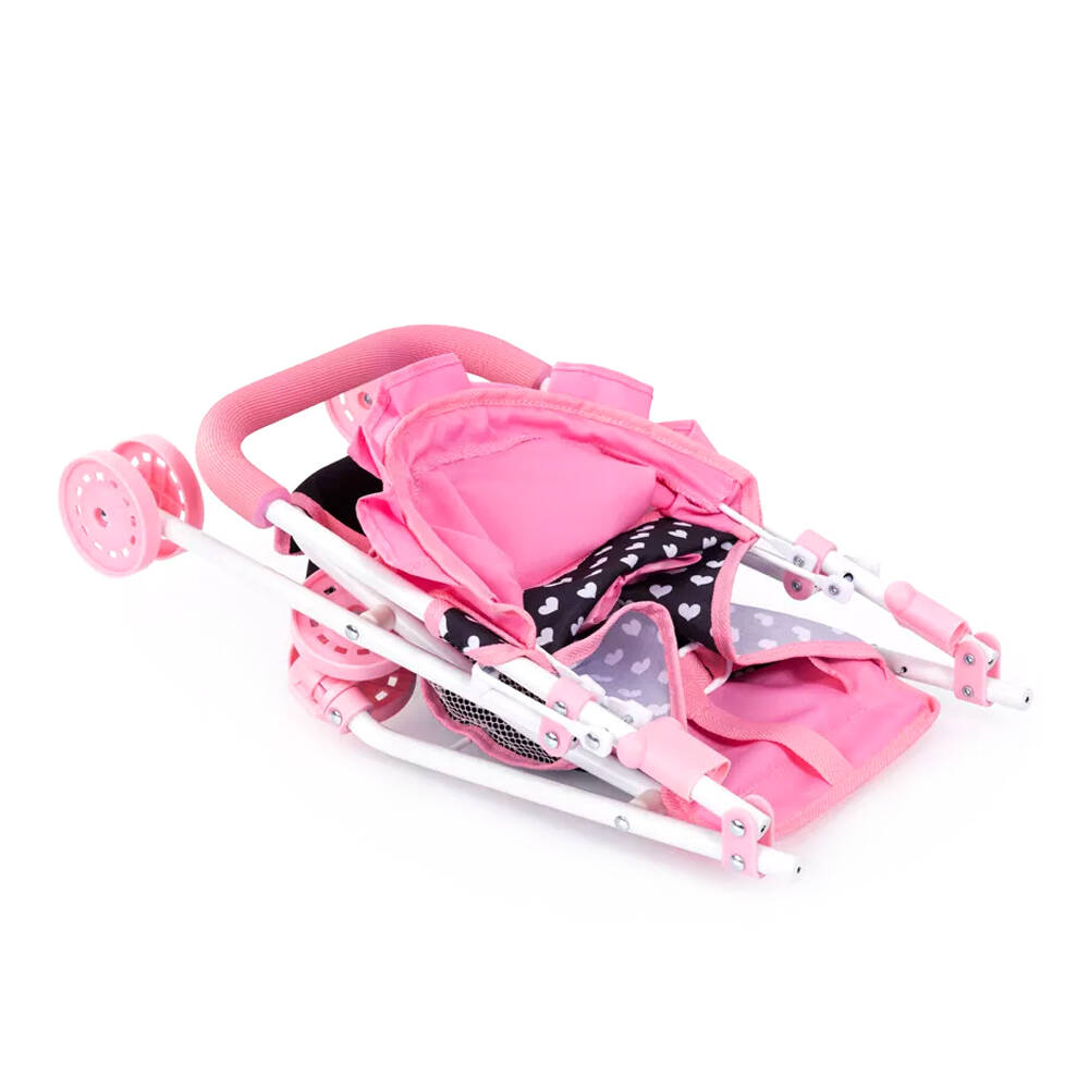 Bayer Prams & Strollers Doll Buggy Gift Set - Pink & Black with Pink Bow