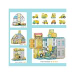 Picasso Tiles Construction 45pc Set With 8 Vehicles
