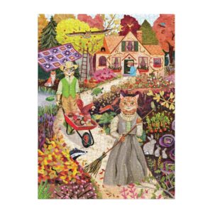 Galison Cottage Cats Foil Puzzle ­1000pc