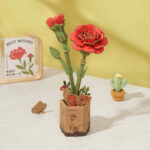 DIY Miniature Wood Bloom Red Carnation