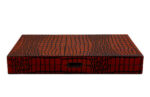 Dal Rossi Crocodile Design Backgammon Light Top & Inlaid Wooden Playing Area 18"
