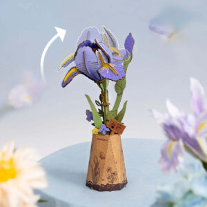 DIY Miniature Wood Bloom Purple Iris