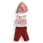 Djeco DJ7771 Lovely Doll Pomea Outfit Burgundy Pants, Top and Hairband