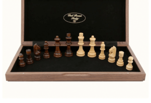 Dal Rossi Chess Set Inlaid Folding Walnut Board 38cm