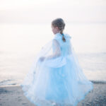 Great Pretenders Blue & Silver Crystal Snow Queen Cape Size 3-4