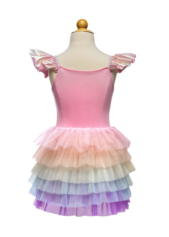 Great Pretenders Rainbow Ruffle Tutu Dress, Pink/Multi size 5-6
