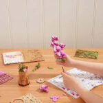 DIY Miniature Wood Bloom Purple Moth Orchid