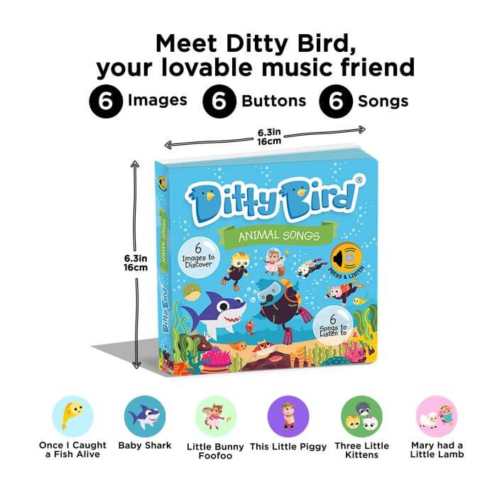 Ditty Bird Animal Songs Sound Book (USB-C)