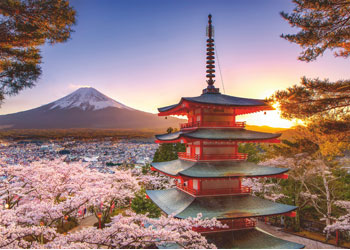 Ravensburger Mount Fuji Cherry Blossom View 1000pc Puzzle