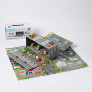 Jiggle & Giggle Veloce Vehicles Pullback Toy Vehicles and Fold-Out Garage