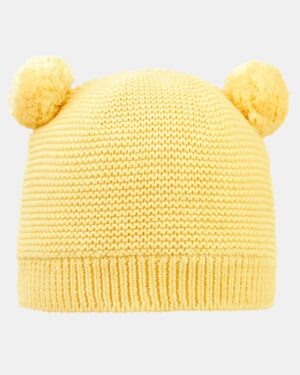 Organic Beanie Snowy/Banana / S