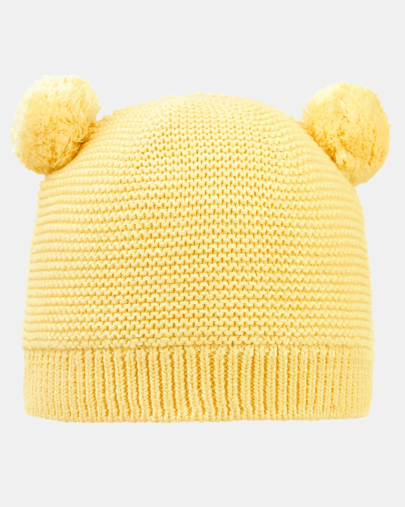 Organic Beanie Snowy/Banana / S