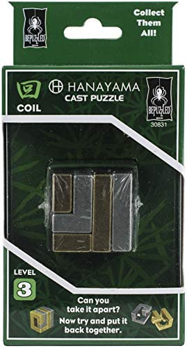 Hanayama Cast Metal Brainteaser Puzzles - Coil Puzzle (Level 3)