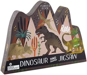 Floss & Rock Dinosaur Shaped Jigsaw Puzzle 80pc