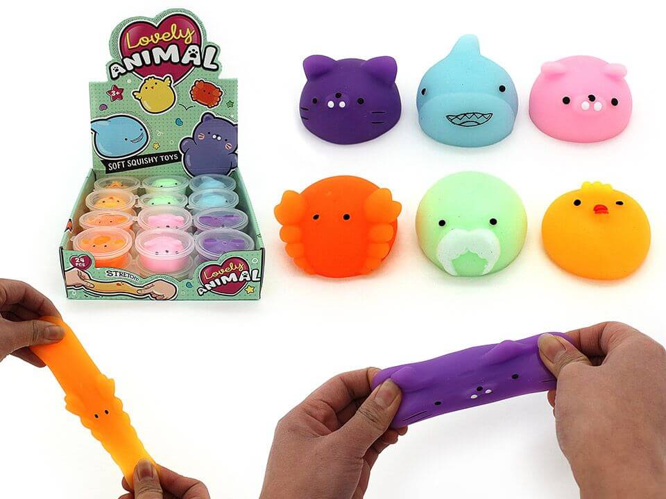 SQUEEZE ANIMAL (6 ASSTD) - 5cm
