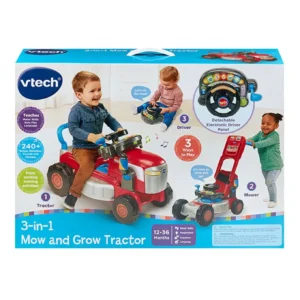 VTech 3-in-1 Mow and Grow Tractor Red