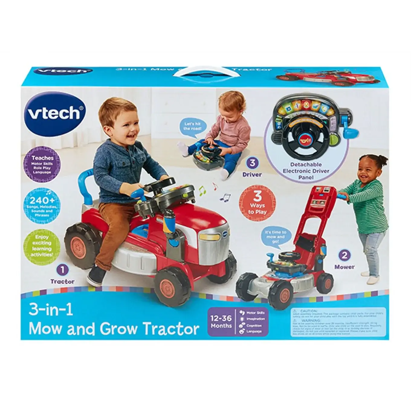 VTech 3-in-1 Mow and Grow Tractor Red