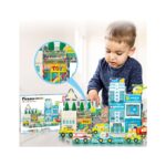 Picasso Tiles Metro City 50pc Set With 8 Vehicles