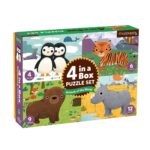 Mudpuppy 4 In A Box Puzzle Set Animals Of The World