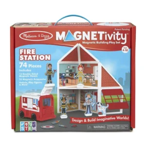 M&D Fire Station Magnetic Building Play Set 74pc