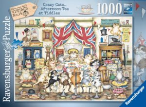 Ravensburger Crazy Cats Afternoon Tea Tiddles 1000pc Puzzle