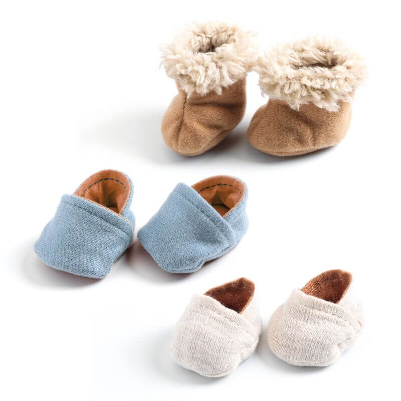 Djeco Pomea Baby Doll Slippers 3 pairs