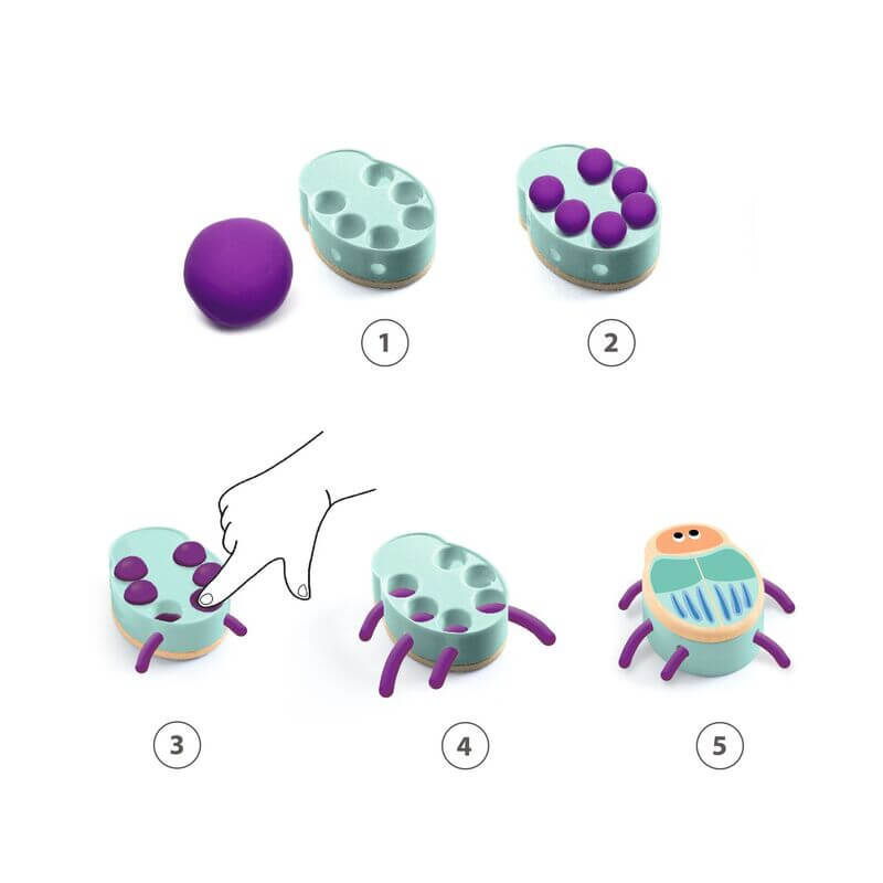Djeco DJ09033 My Plastic Bugs Modelling Dough