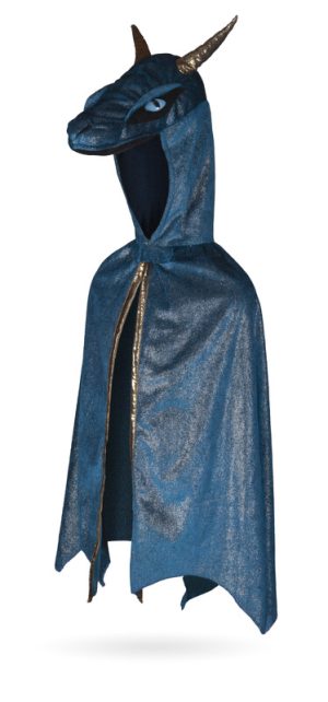 Great Pretenders Teal & Gold Starry Night Dragon Cape Age 5-6