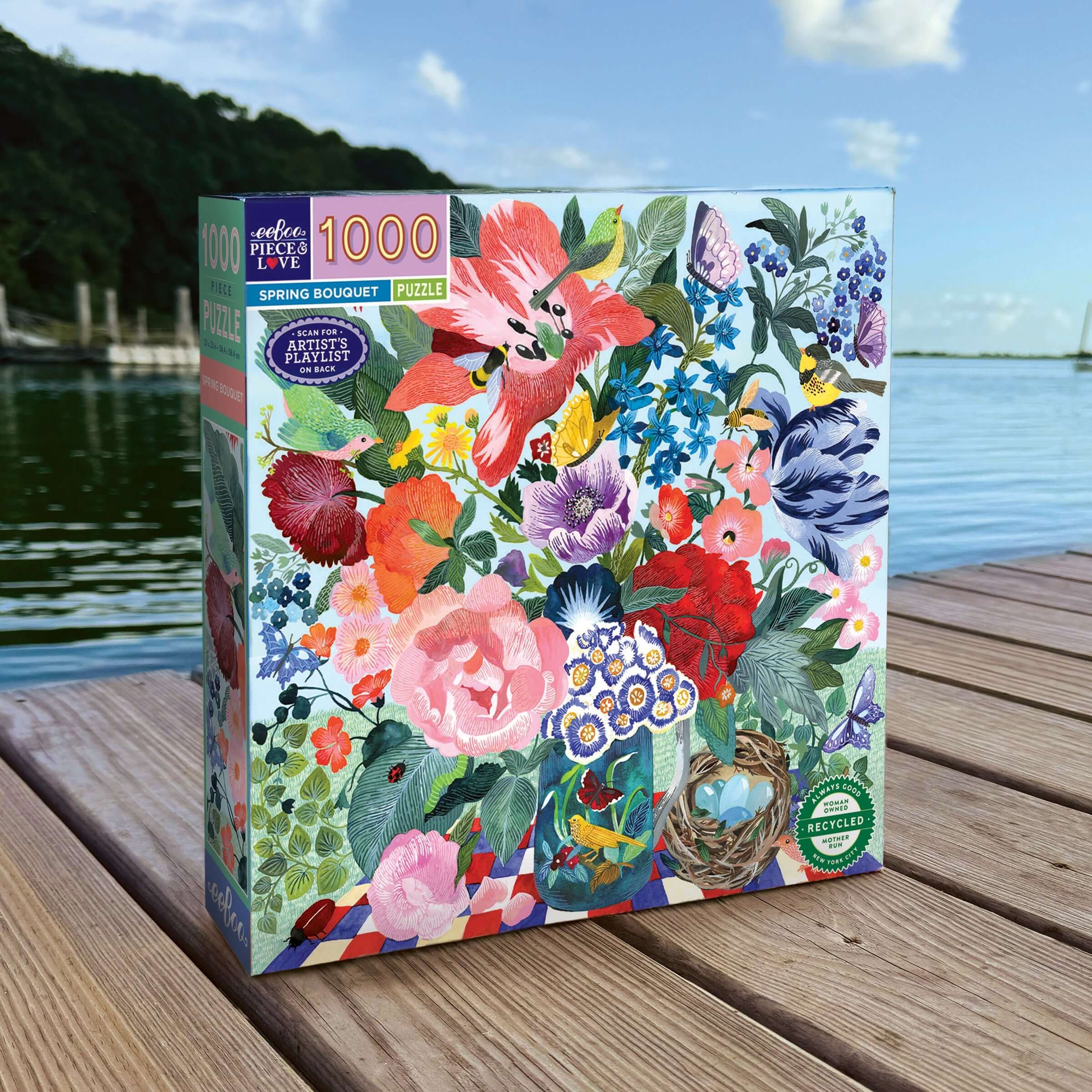 eeBoo Spring Bouquet Puzzle 1000pc