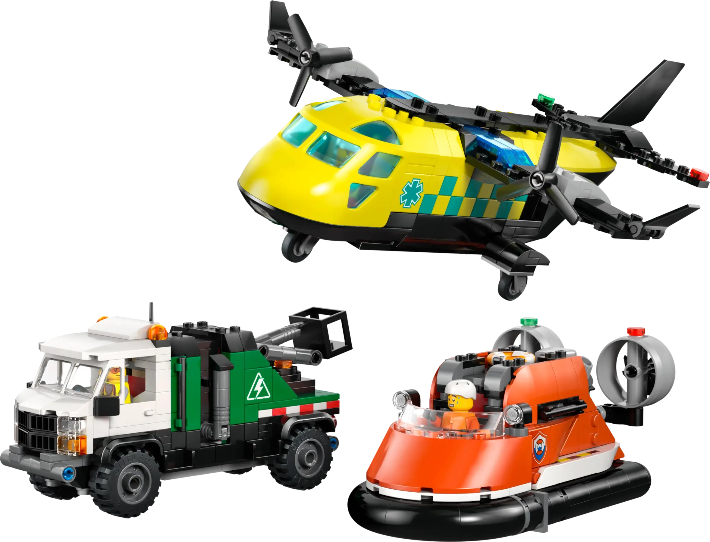 Lego City 60505 Airplane, Service Truck & Hovercraft Remix