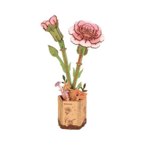 DIY Miniature Wood Bloom Pink Carnation