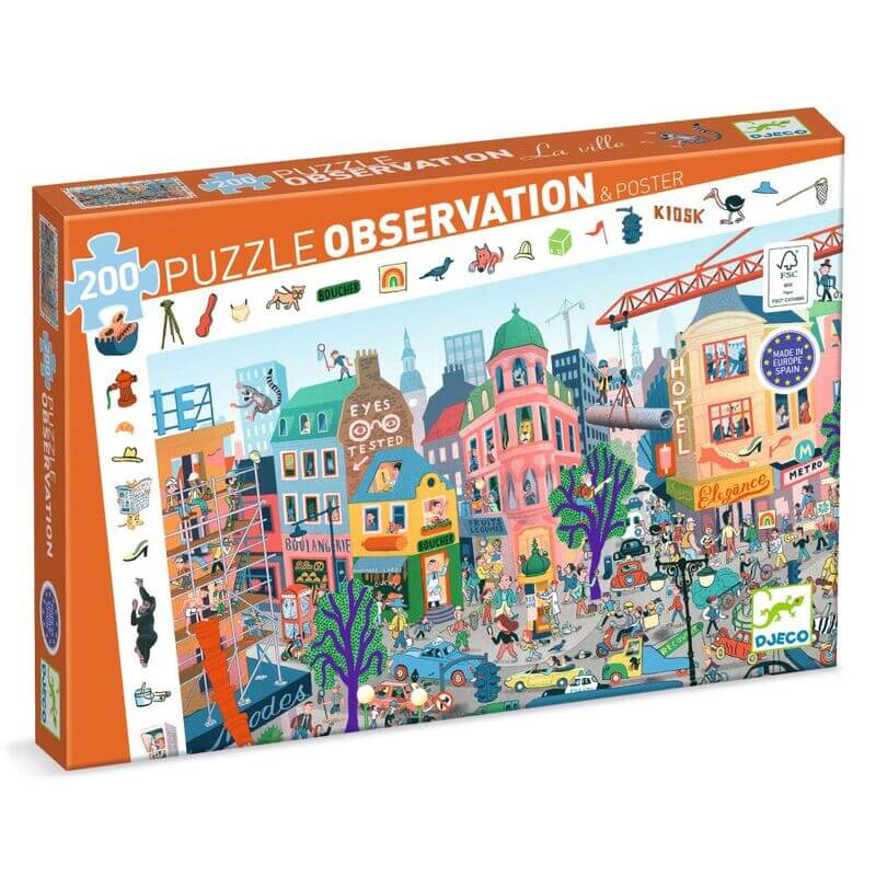 Djeco DJ7515 The City Observation Puzzle 200pc