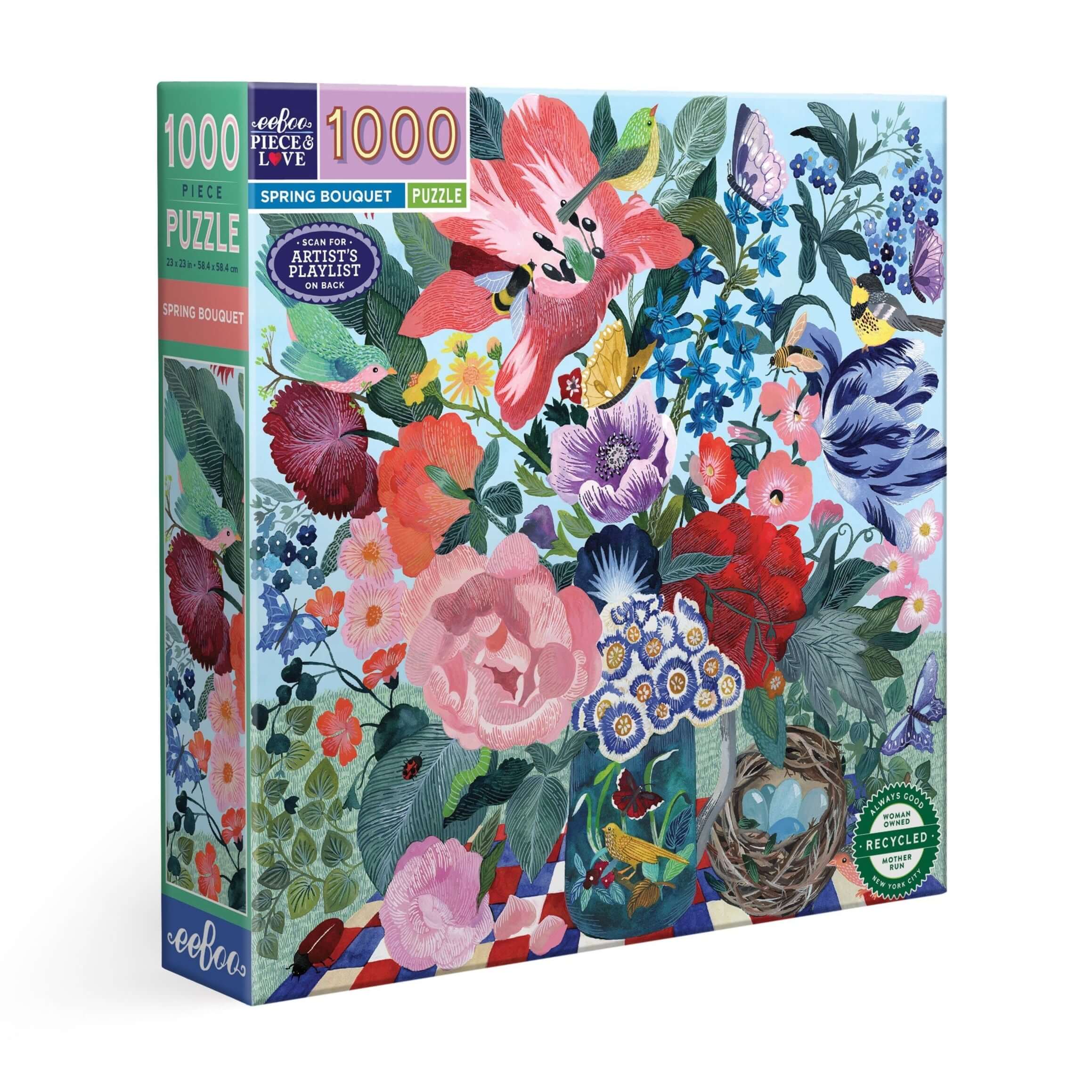 eeBoo Spring Bouquet Puzzle 1000pc