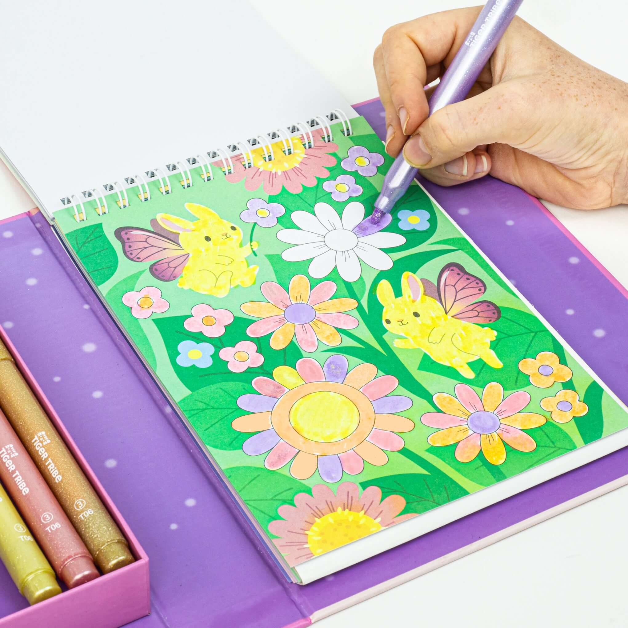 Tiger Tribe Shimmer Colouring Set Little Fairy Land