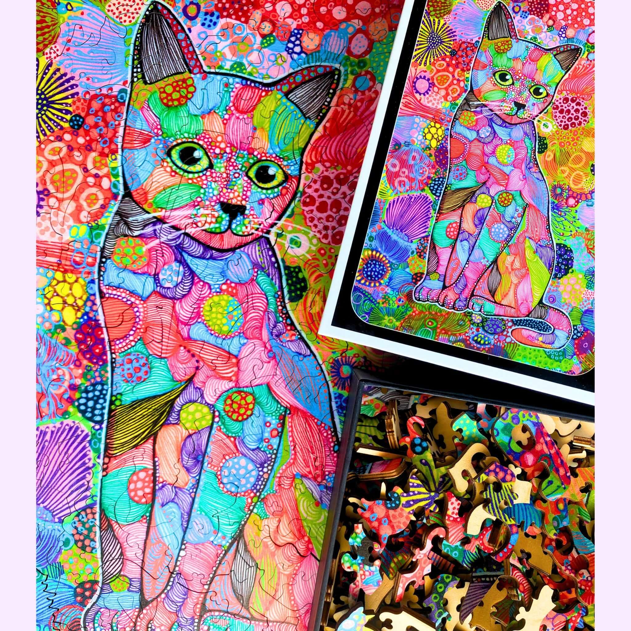 Twigg Puzzles Carefree Cat 309pc Wooden Puzzle