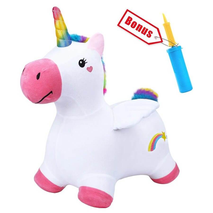 Bouncy Pals Inflatable Ride-On Plush Unicorn