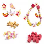 Djeco Wooden Beads Birds 450pc