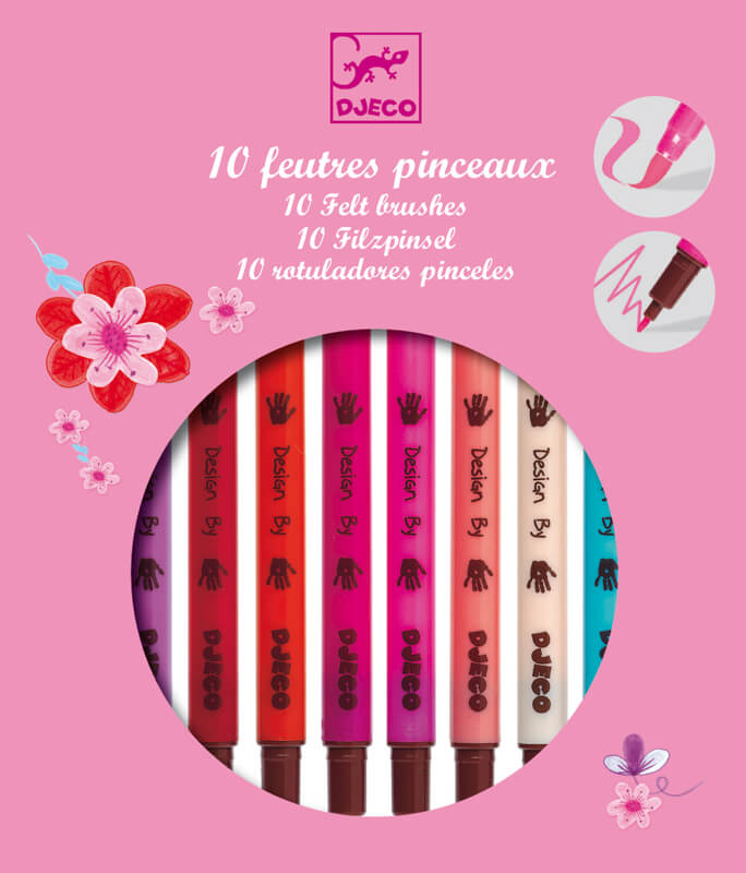 Djeco DJ8802 10 Felt Brushes Girl