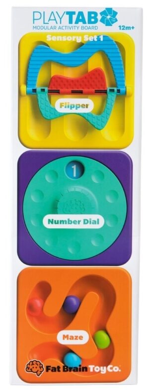 Fat Brain PlayTab Sensory Set 1 (Flipper, Number Dial, Maze Tile)
