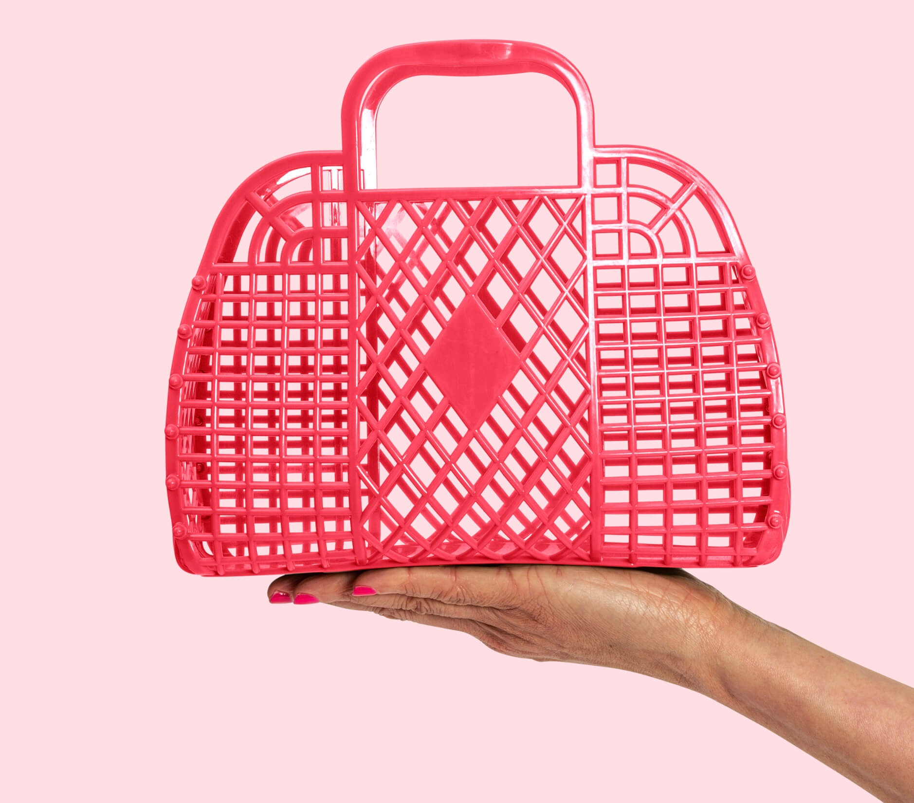 Sun Jellies Retro Basket Small - Coral
