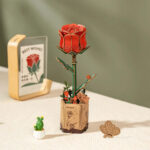 DIY Miniature Wood Bloom Red Rose