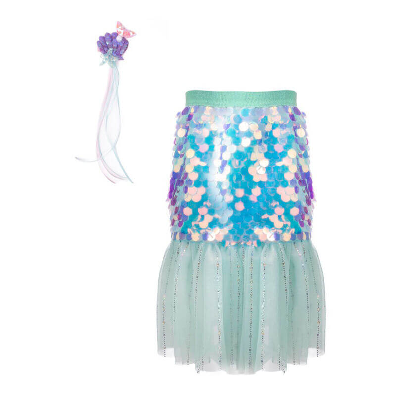 Great Pretenders Bling Bling Mermaid Skirt & Hairclip Set Mint Size 4-6