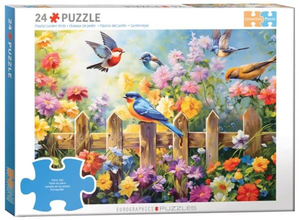 EuroGraphics Connecting Pieces Jigsaw - Garden Birds 24pc EuroGraphics Connecting Pieces Jigsaw - Garden Birds 24pc