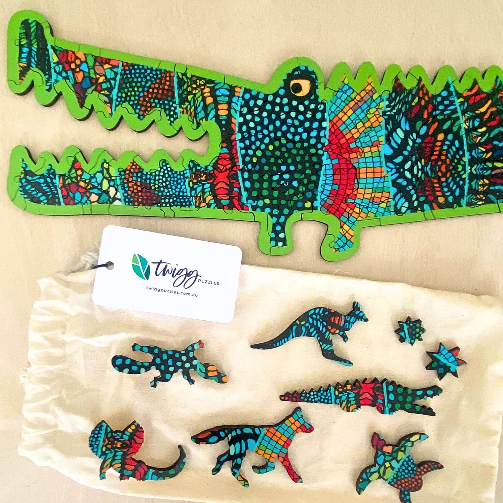 Twigg Puzzles Mr Croc 80pc Wooden Puzzle