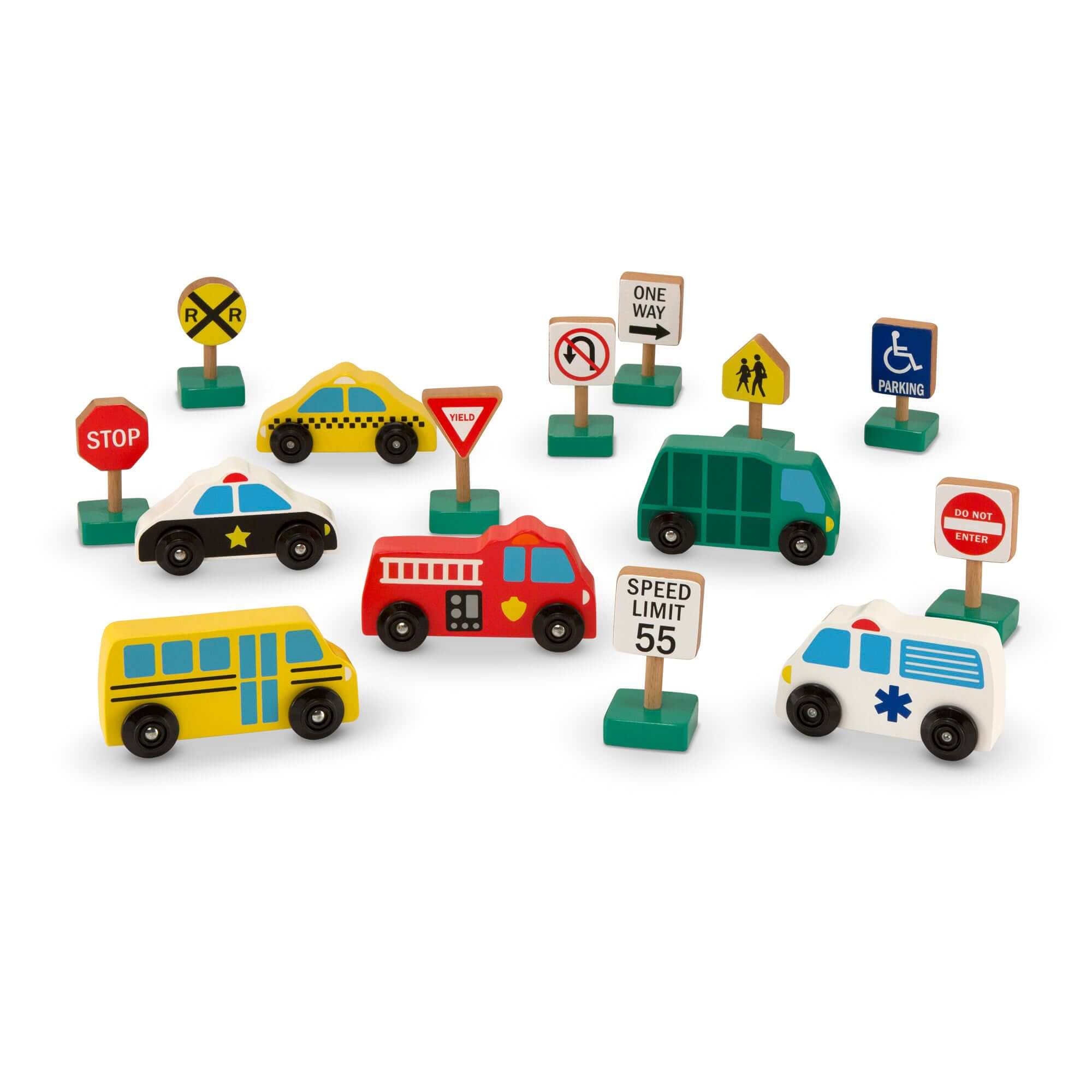 M&D Wooden Traffic Signs and Vehicles