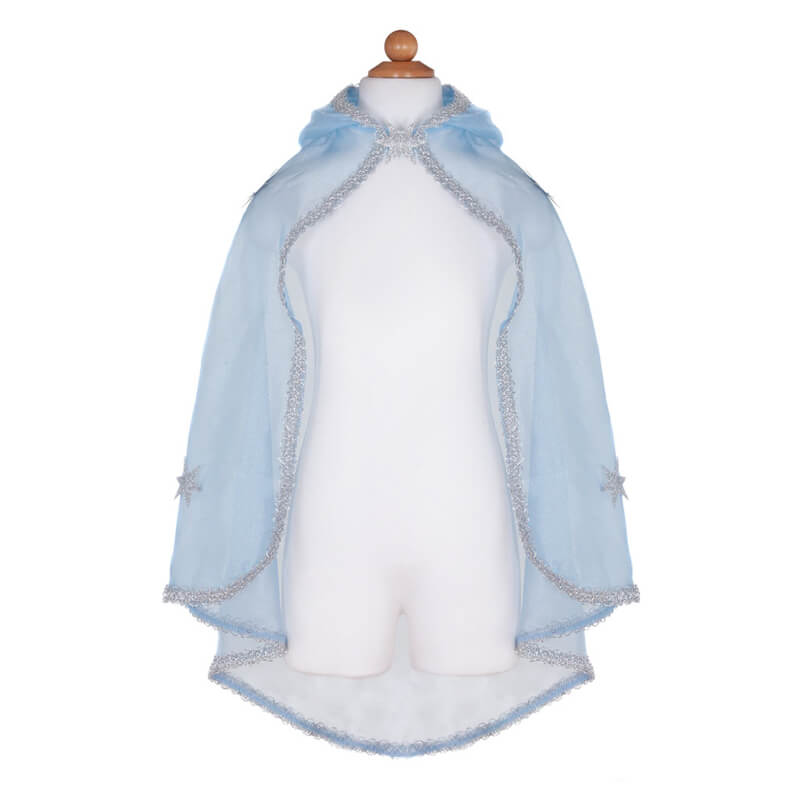 Great Pretenders Blue & Silver Crystal Snow Queen Cape Size 3-4